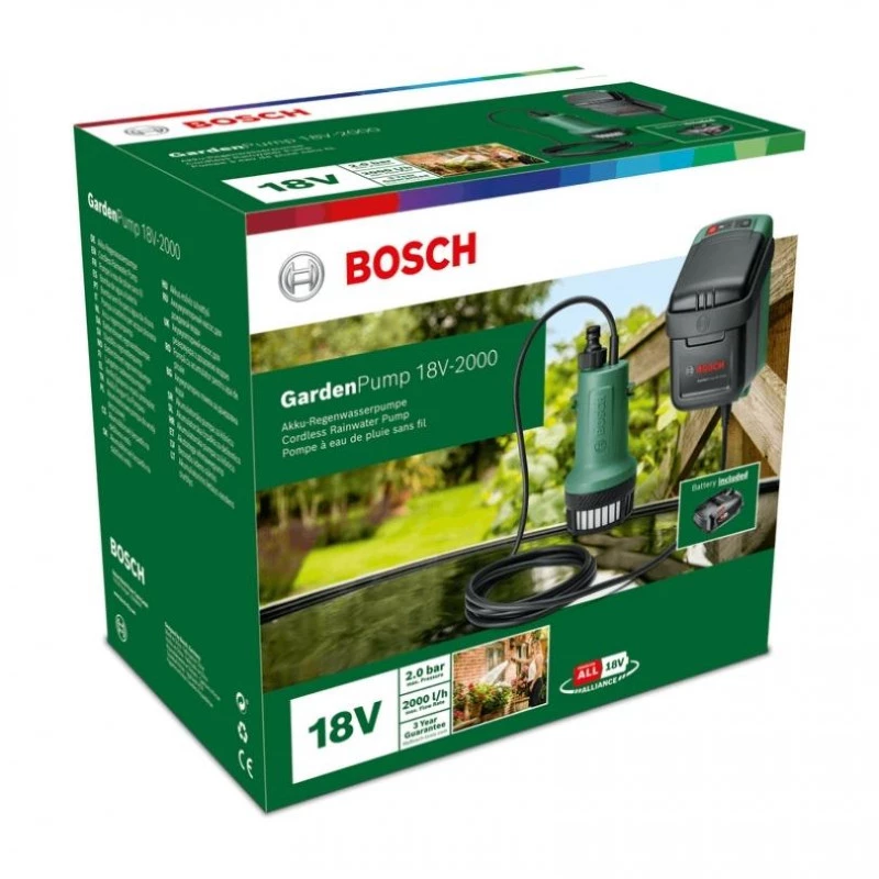 Pompe De Relevage Eaux Usées BOSCH Pompe 18V 2.5 Ah GardenPump 18V-2000 - 06008C4202 4 Pompe De Relevage Eaux Usées BOSCH Pompe 18V 2.5 Ah GardenPump 18V-2000 - 06008C4202 – Image 4